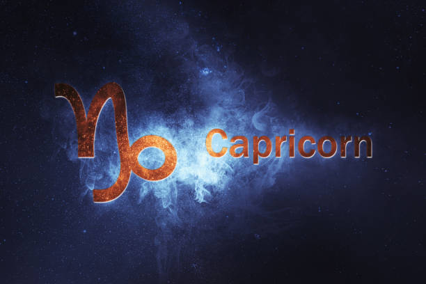 Capricorn Horoscope Sign. Abstract night sky background