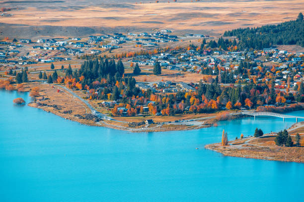 istock Lake Tekapo autumn view lookout from Mt. John 962714646