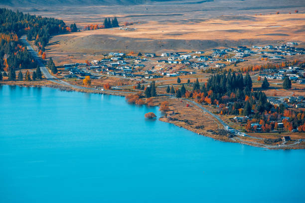 istock Lake Tekapo autumn view lookout from Mt. John 962714650