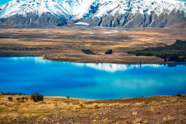 istock Lake Tekapo autumn view lookout from Mt. John 962714674