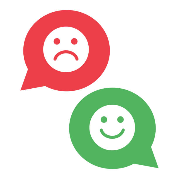 istock Red and green chat icon. Smileys emoticons icon positive and negative. Vector illustration 962717620
