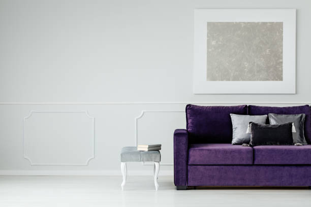 istock Silver and purple living room 962718780
