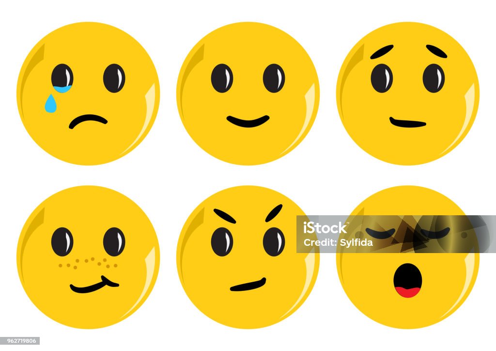 Ilustración de Conjunto De Caritas Amarillas Con Diferentes Emociones  Ilustración De Vector y más Vectores Libres de Derechos de Emoticono -  iStock
