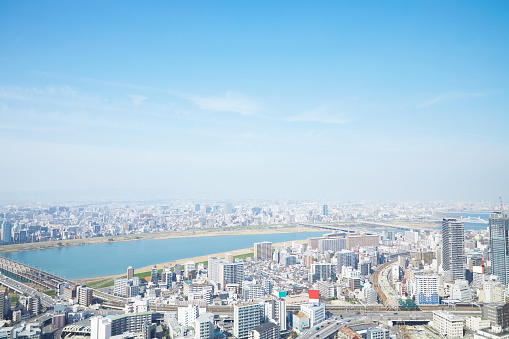 landscape of Osaka city