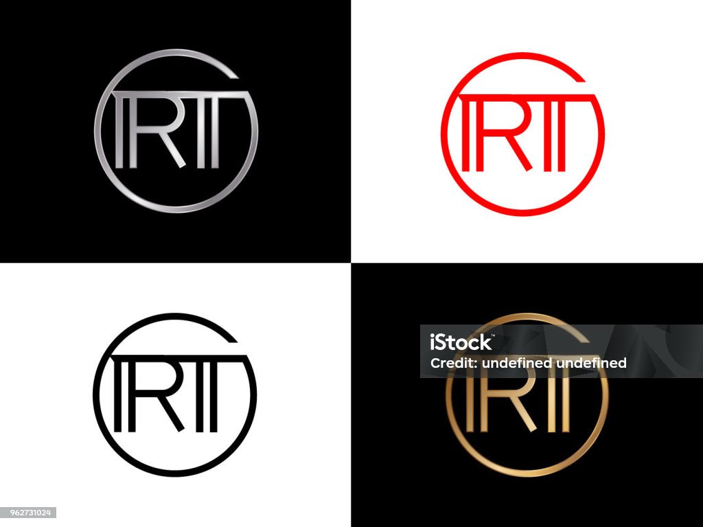 Rt Sign Vector Rt Circle Shape Vector Letter Design Stock Illustration - Download ...