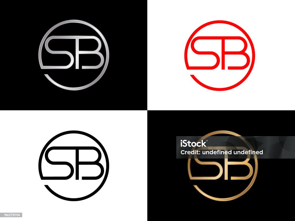 Sb Vector Sb Circle Shape Vector Letter Design Stock Illustration - Download ...
