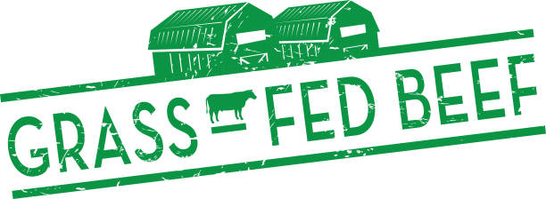 Grass-fed beef stamp or label design template Grass-fed beef stamp or label design template. Includes text design. grass fed stock illustrations