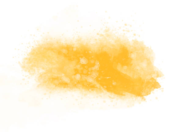 istock Yellow graphic water color patches graphic brush strokes design effect element for background 962747582