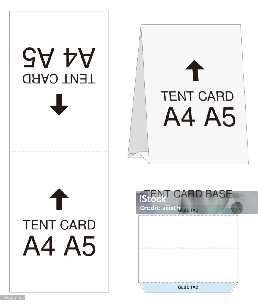 Blozend Aziatisch Mew Mew Tent Card A4 A5 Formaat Mock Up Gestanst Stockvectorkunst en meer beelden  van Tent - Tent, Bedrijfsleven, Blauwdruk - iStock