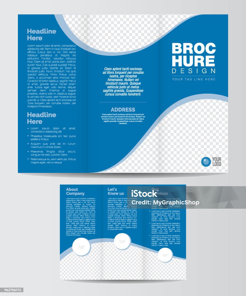 Tri-Fold Business modèle de disposition Brochure - clipart vectoriel de Brochure libre de droits
