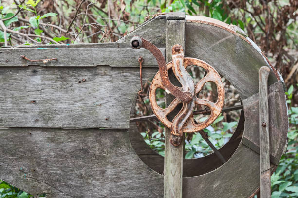 istock Close up Old Wood Grinder. 962756268