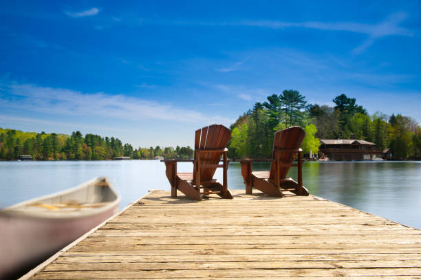 istock Muskoka chairs on a wooden dock 962759516