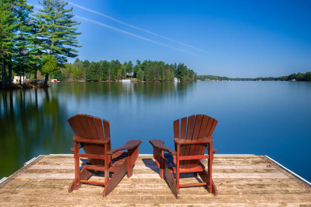 istock Muskoka chairs on a wooden dock 962759534
