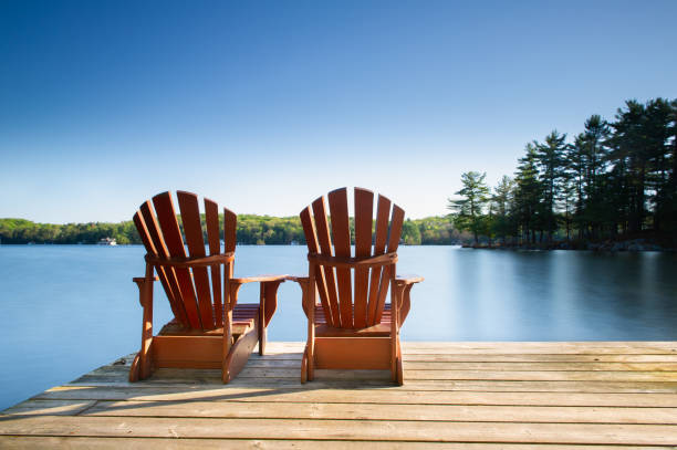 istock Muskoka chairs on a wooden dock 962759546
