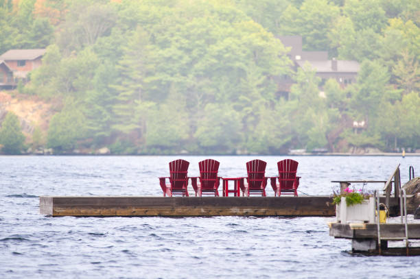 istock Muskoka chairs on a wooden dock 962759580