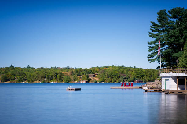 istock Muskoka chairs on a wooden dock 962759584
