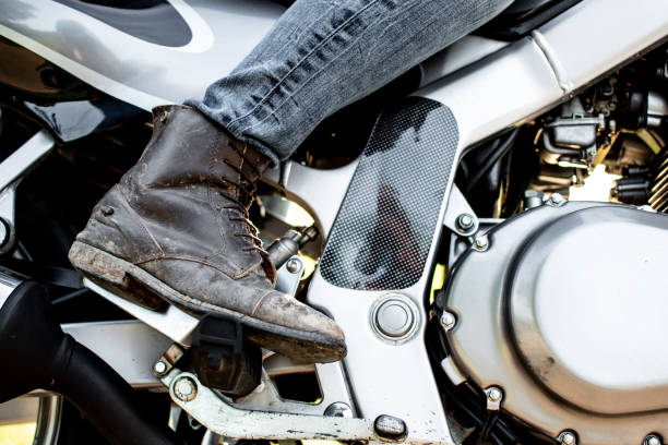 istock Stylish female motorcycle driver 962770132