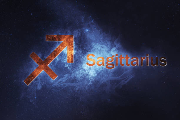 Sagittarius Horoscope Sign. Abstract night sky background