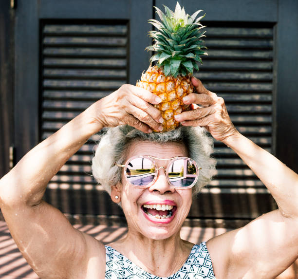 Senior woman having fun