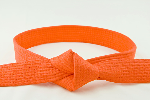 Karate Belt Orange Stock Photo - Download Image Now - Belt, Orange Color, Color Image - iStock
