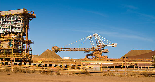 Reclaimer on Iron Ore Mine Site  Reclaimer stock pictures, royalty-free photos & images