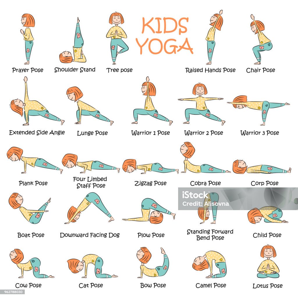 handdrawn-yoga-kids-set-stock-illustration-download-image-now-yoga