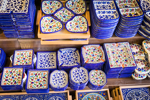 Traditional local souvenirs in Jordan, Middle East.
