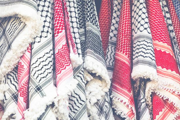 istock Kufiya man's head scarf popular in the Arab countries. 962788540