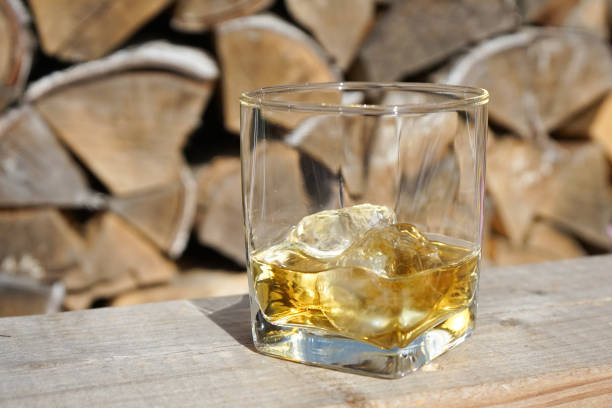 Whiskey and natural ice - Stock image