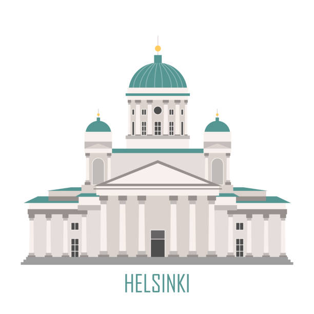 das symbol von helsinki, finnland - kathedrale - helsinki stock-grafiken, -clipart, -cartoons und -symbole