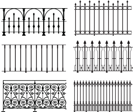 black and white wrought iron modular railings and fences