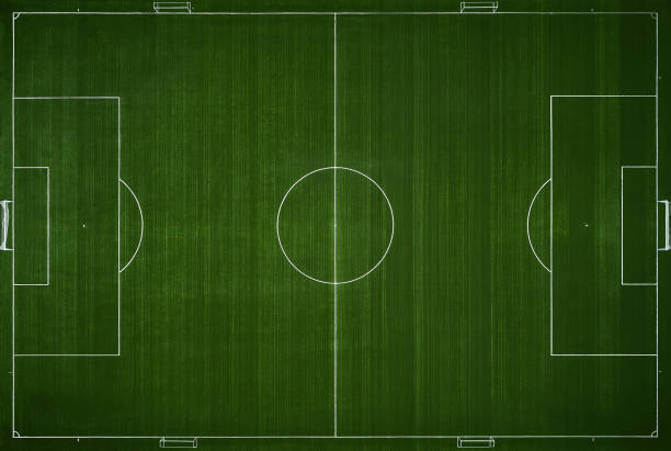 istock Football field from above. training field, Aerial view. 962800488