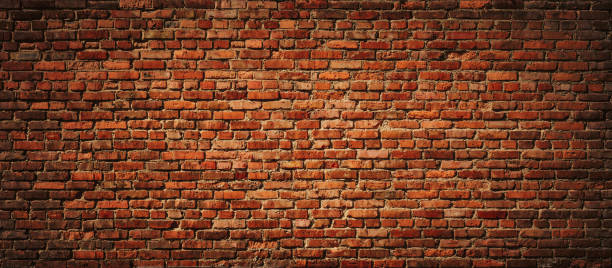 Red Brick wall panoramic view. Old Brick wall panoramic view. Vintage brick texture old stone wall stock pictures, royalty-free photos & images