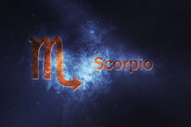 Scorpio Horoscope Sign. Abstract night sky background