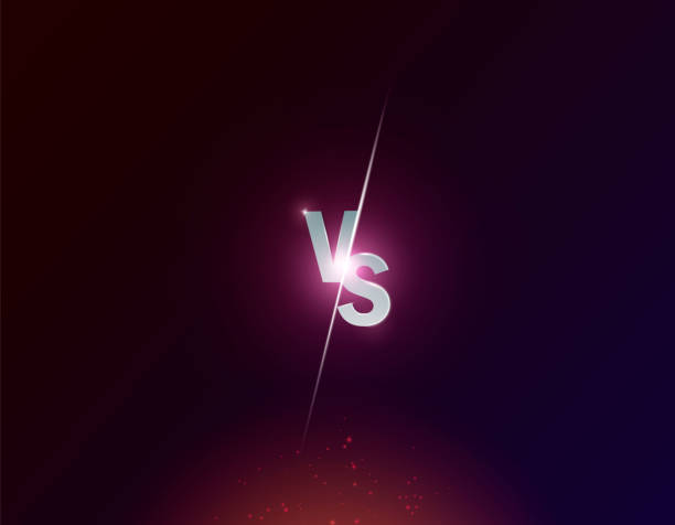 istock Blue neon versus logo vs letters for sports and fight competition. Battle vs match, game concept competitive vs. Vector illustration 962808784