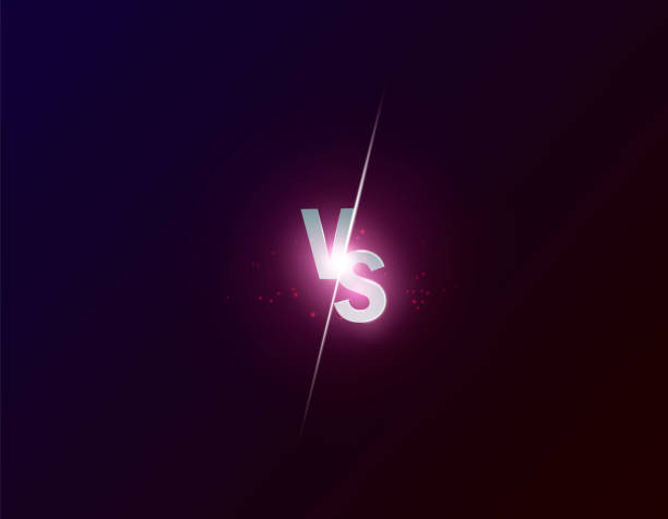 istock Blue neon versus logo vs letters for sports and fight competition. Battle vs match, game concept competitive vs. Vector illustration 962808820