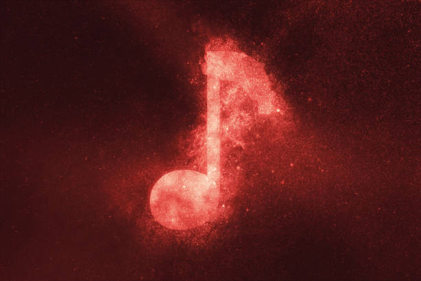 istock Music note sign, Music note symbol. Abstract night sky background 962810126
