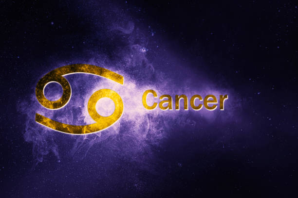 istock Cancer Horoscope Sign. Abstract night sky background 962812640