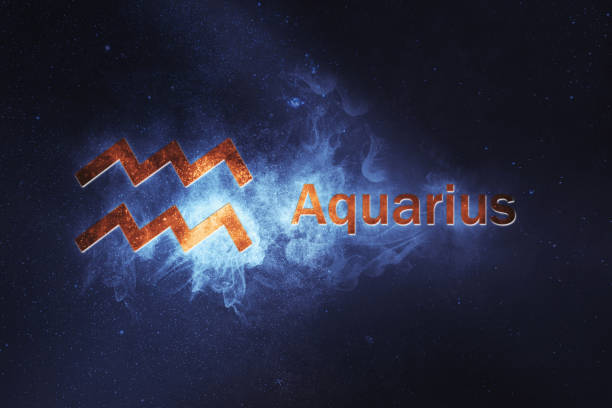 Aquarius Horoscope Sign. Abstract night sky background