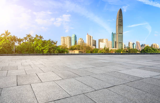istock empty square floors and modern city skyline in Shenzhen 962817162