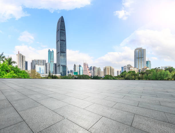 istock empty square floors and modern city skyline in Shenzhen 962817722