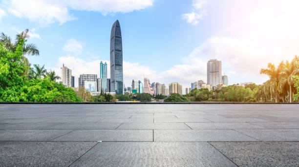 istock empty square floors and modern city skyline in Shenzhen 962817806