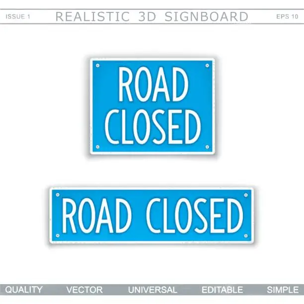 Vector illustration of Road Closed. Traffic sign