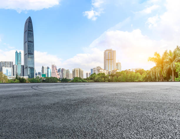 istock empty asphalt road and modern city skyline in Shenzhen 962818246