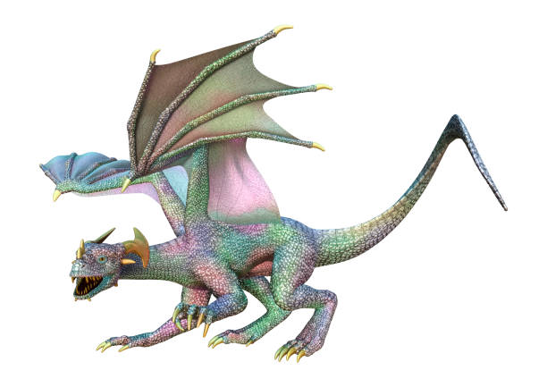 istock 3D illustration fairy tale dragon on white 962818556