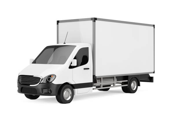istock White Commercial Industrial Cargo Delivery Van Truck. 3d Rendering 962823222