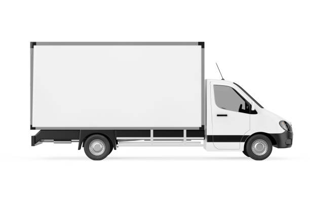 istock White Commercial Industrial Cargo Delivery Van Truck. 3d Rendering 962823260