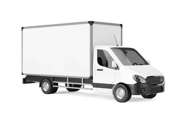 istock White Commercial Industrial Cargo Delivery Van Truck. 3d Rendering 962824146