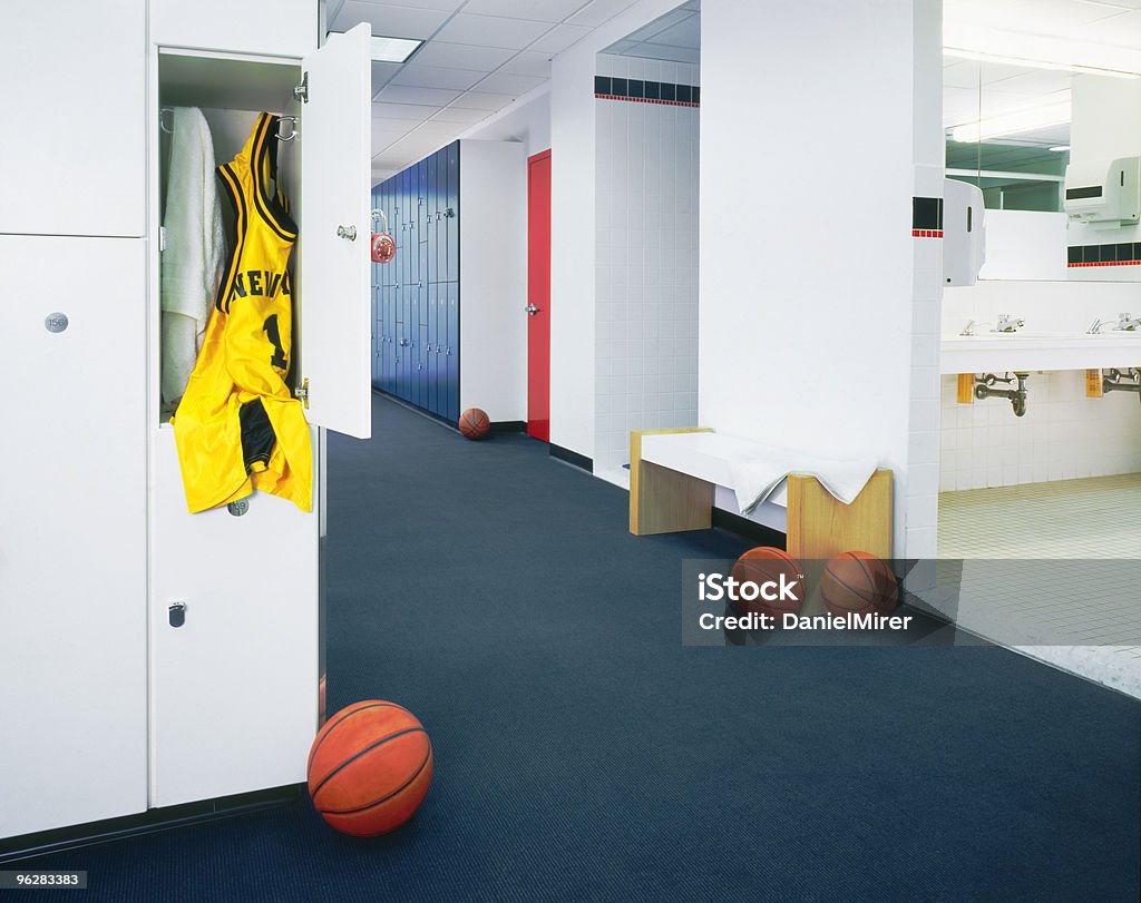 Locker Room & Basket Ball Jersey  Locker Room Stock Photo