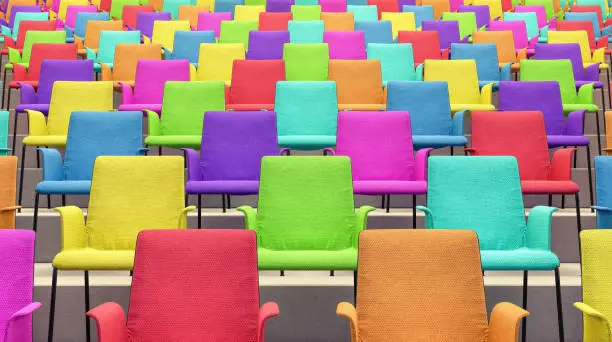 Photo of Room With Colorful Chairs 3d render